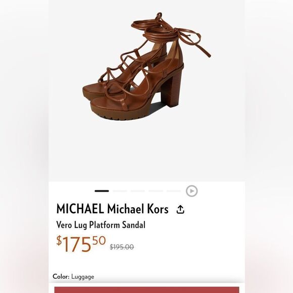MICHAEL KORS VeroLug Platform Leather Sandals Size 9 - Picture 1 of 10